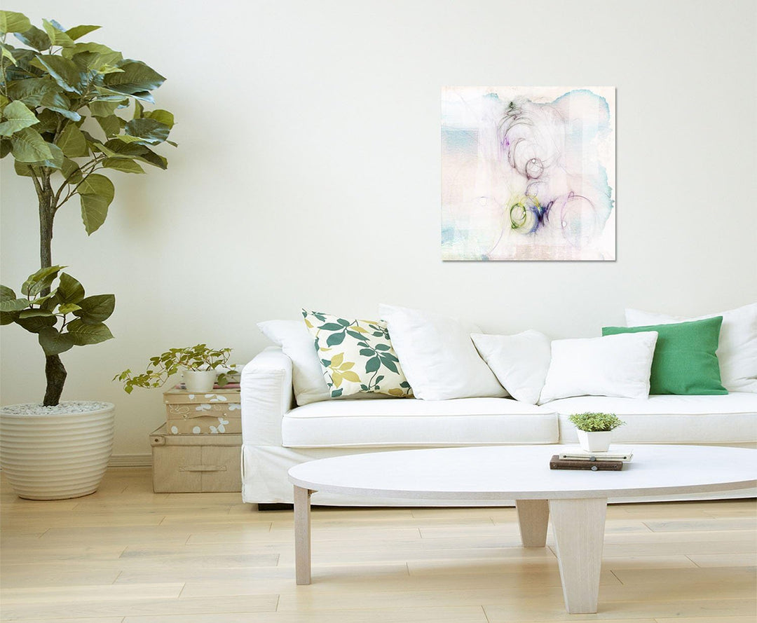 Paul Sinus Art Der Sommerfang - Abstrakt369_60x60cm Bild auf Leinwand Abstraktes Motiv quadratisches