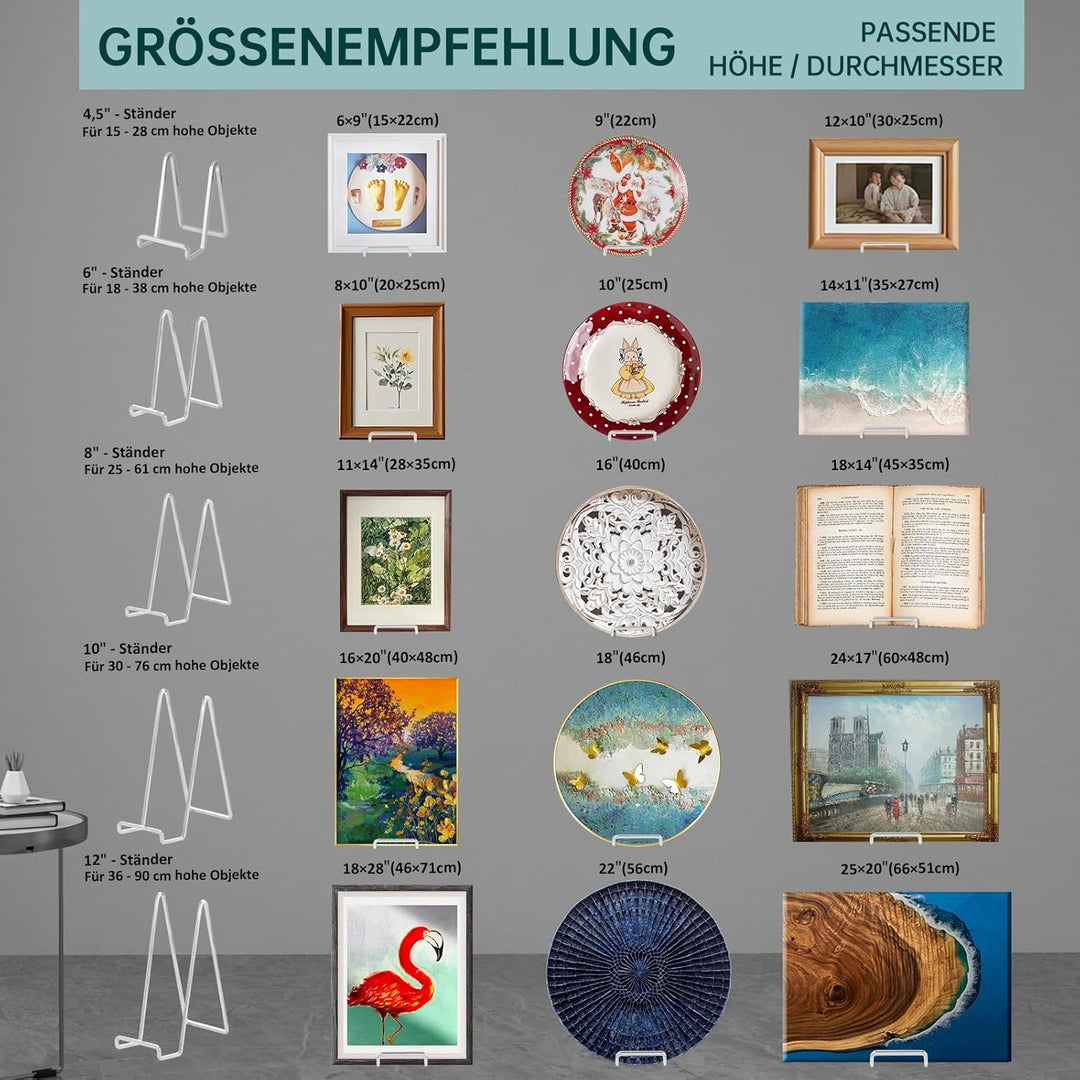 Staffelei Aufsteller Teller Ständer Metall - 3 Stück Tellerständer - Deko Tellerhalter - Dekoteller