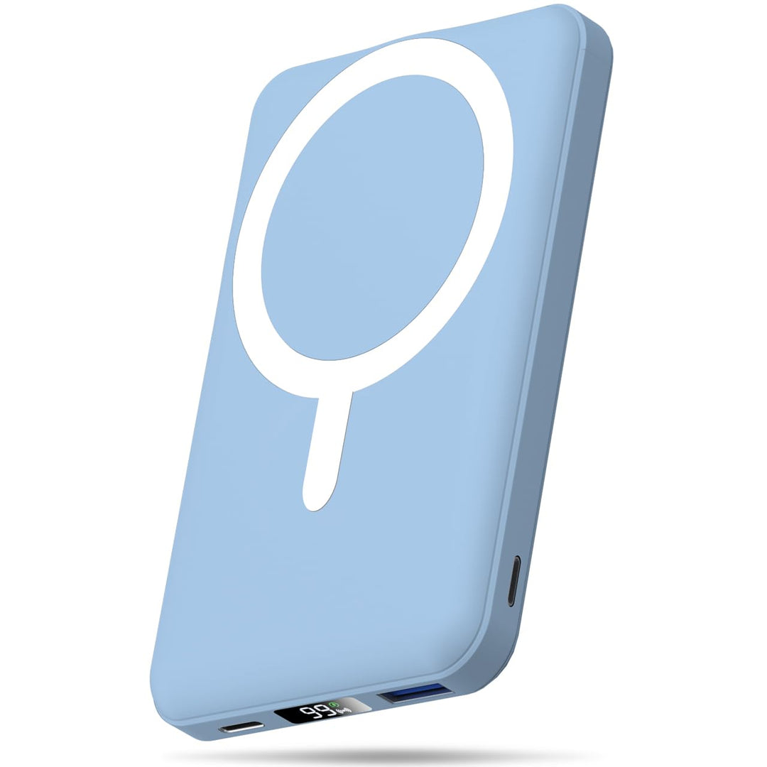 AOGUERBE for MagSafe Wireless Power Bank, Magnetische Powerbank 10000mAh mit USB C in&Out, 22,5W Sch