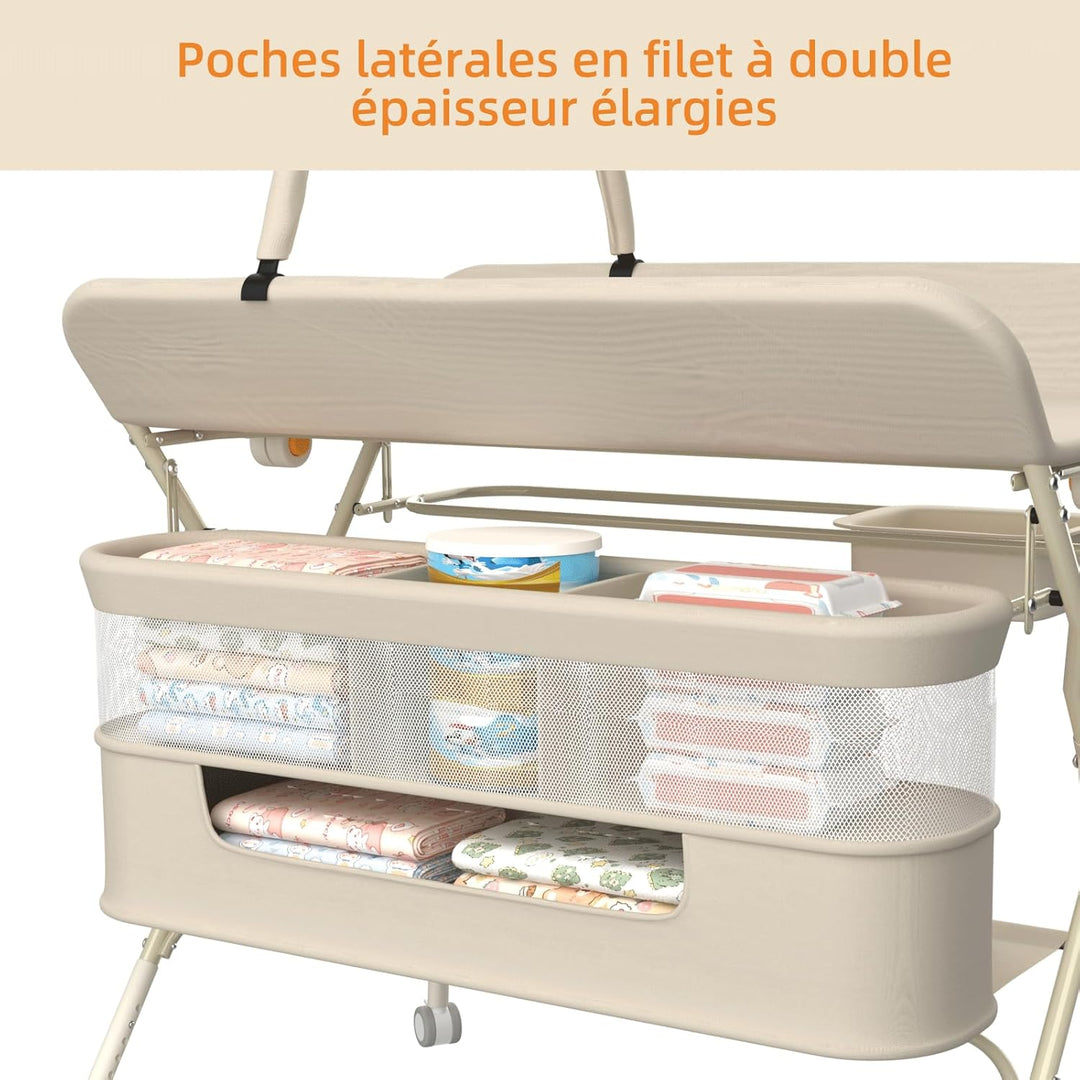 OHMG Baby Wickelkombi Mobiler Bade-Wickeltisch faltbar,klappbare Wickelkommode mobiler,Wickeltisch m