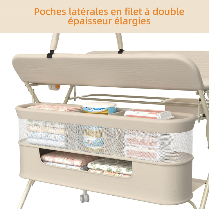 OHMG Baby Wickelkombi Mobiler Bade-Wickeltisch faltbar,klappbare Wickelkommode mobiler,Wickeltisch m