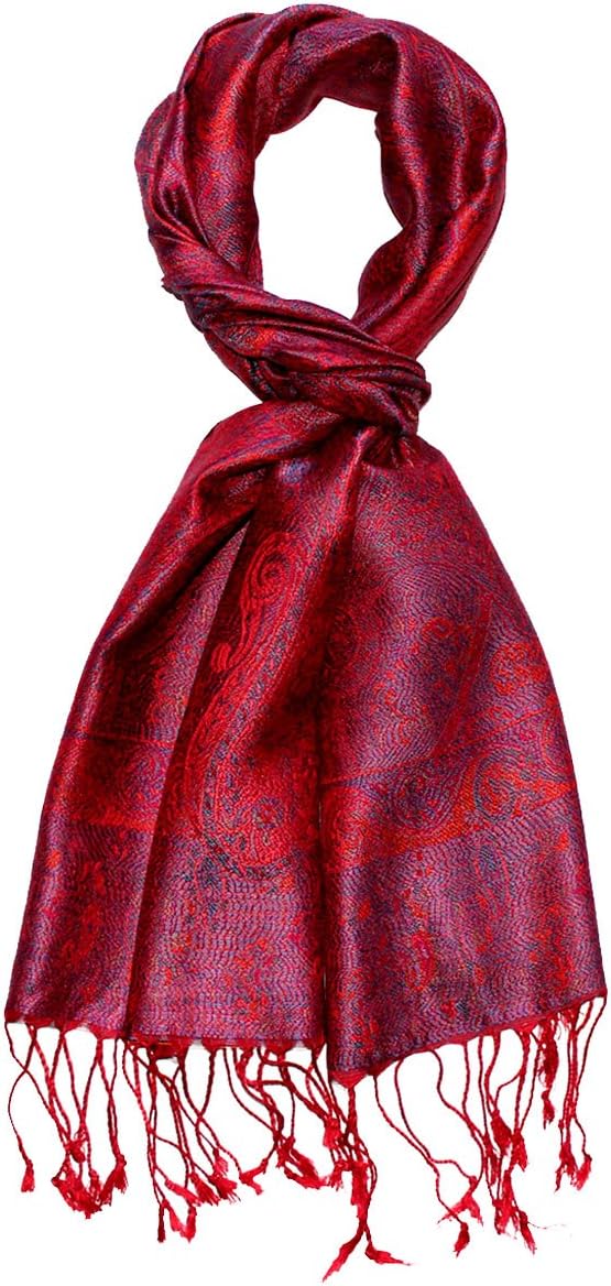 Lorenzo Cana - Luxus Seidenschal Schal 100% Seide jacquard gewebt harmonische Farben mit Fransen 35