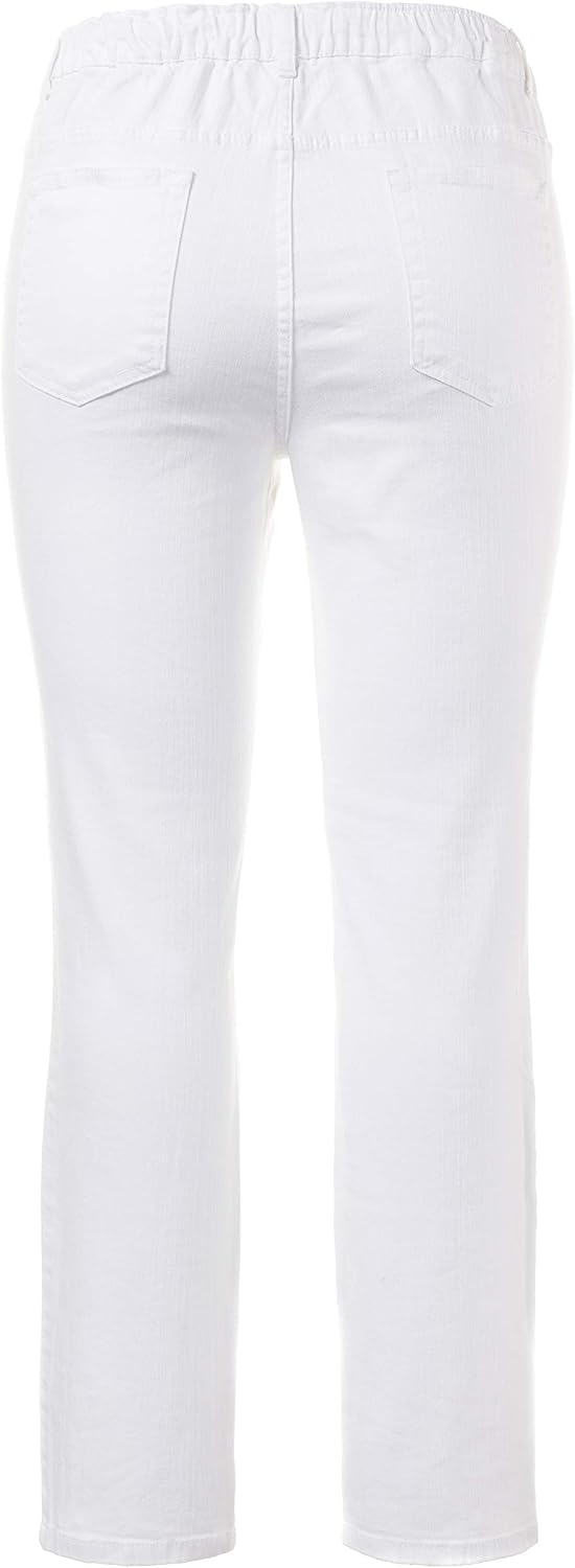 Ulla Popken Damen Jeggings Sienna, Stretch, Gürtelschlaufen Slim Jeans 26 Schneeweiss, 26 Schneewei&amp;