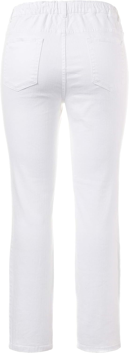 Ulla Popken Damen Jeggings Sienna, Stretch, Gürtelschlaufen Slim Jeans 26 Schneeweiss, 26 Schneewei&
