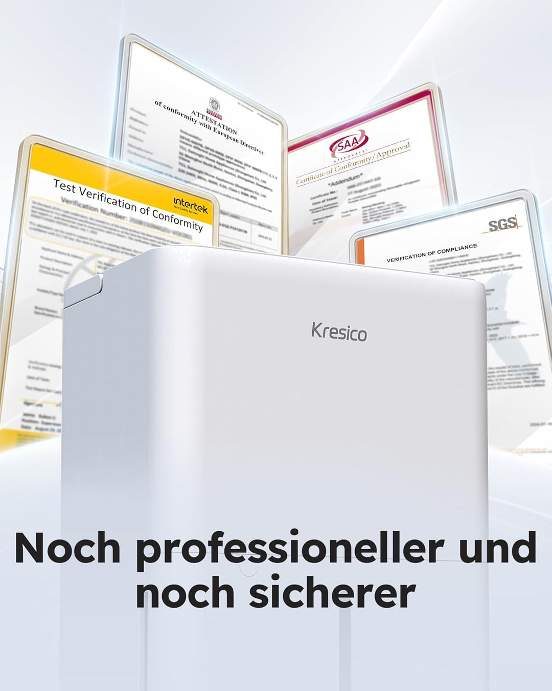 Kresico xWolei Luftentfeuchter elektrisch 12L/24h, Entfeuchter elektrisch 35dB, Raumentfeuchter für