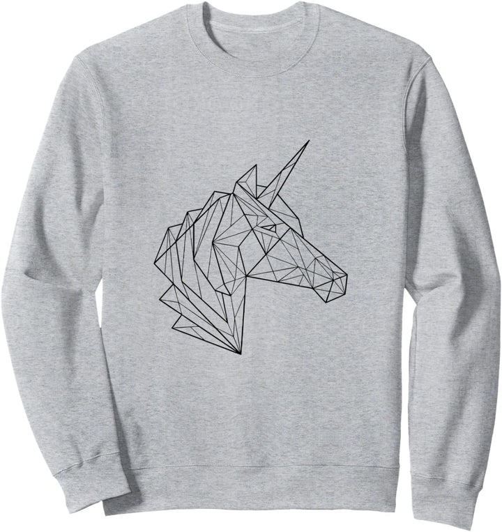 Unicorn Geometric Vaporwave Minimalist Design Sweatshirt
