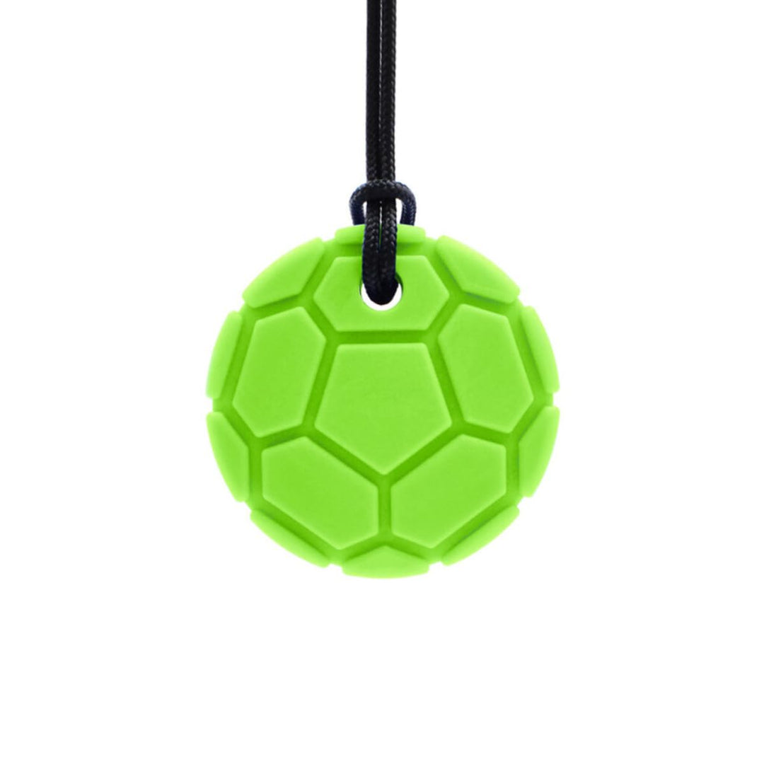 ARK Kauhalskette Fussball – Silikon Kauanhänger für Schneidezähne – 2 Stärkegrade (Standard, Fest) –