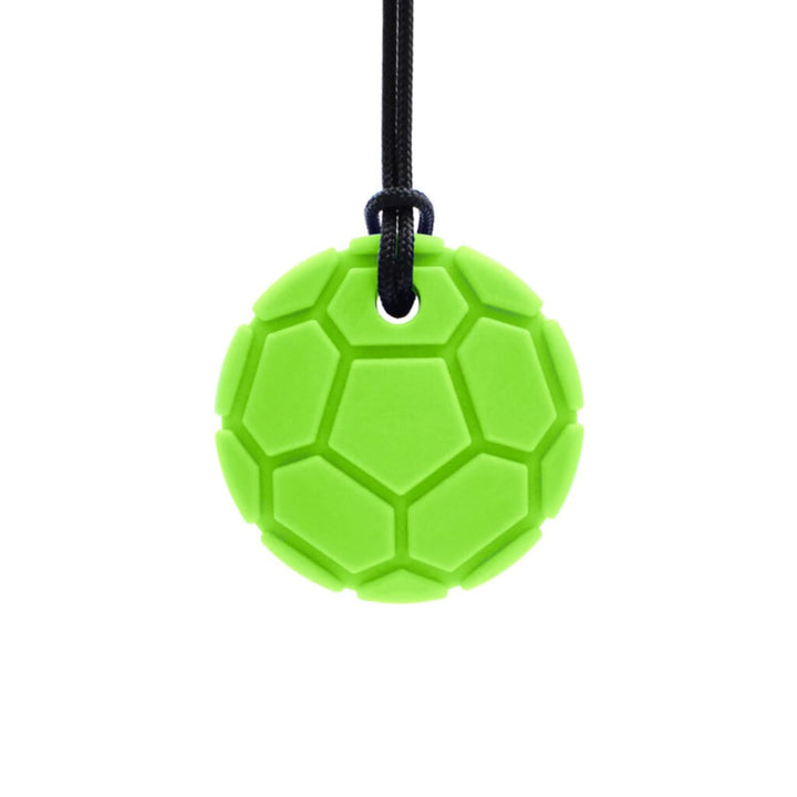 ARK Kauhalskette Fussball – Silikon Kauanhänger für Schneidezähne – 2 Stärkegrade (Standard, Fest) –