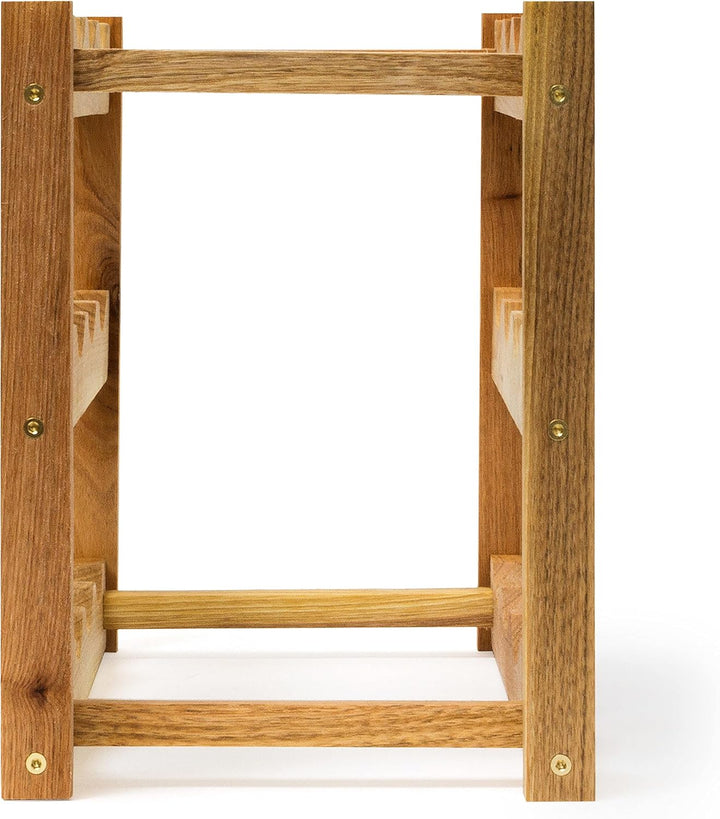 Relaxdays klein, Flaschenregal 12 Flaschen Wein, H x B x T: 28 x 21 x 42 cm, natürlich, Holz, Weinre
