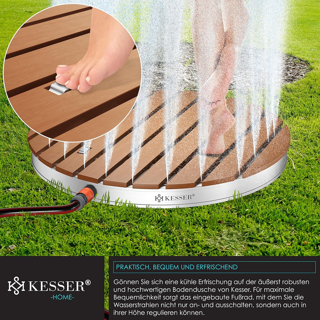 KESSER® Gartendusche Bodendusche Aussendusche Saunadusche Campingdusche Ø 70 cm Rund Fontänenhöhe bi