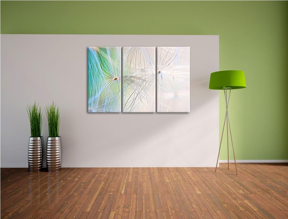 zarte Pusteblumenpollen NewArt 3-Teiler Leinwandbild 120x80 Bild auf Leinwand, XXL riesige Bilder fe