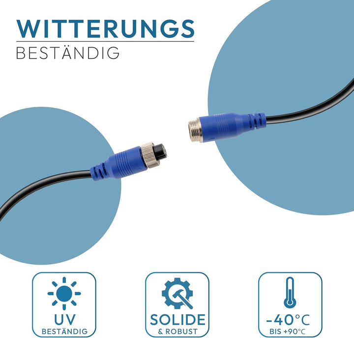 VSG24 Spiral Verlängerungskabel Elite für Rückfahrkamera & Rückfahrsysteme universell KFZ Kamera Kab