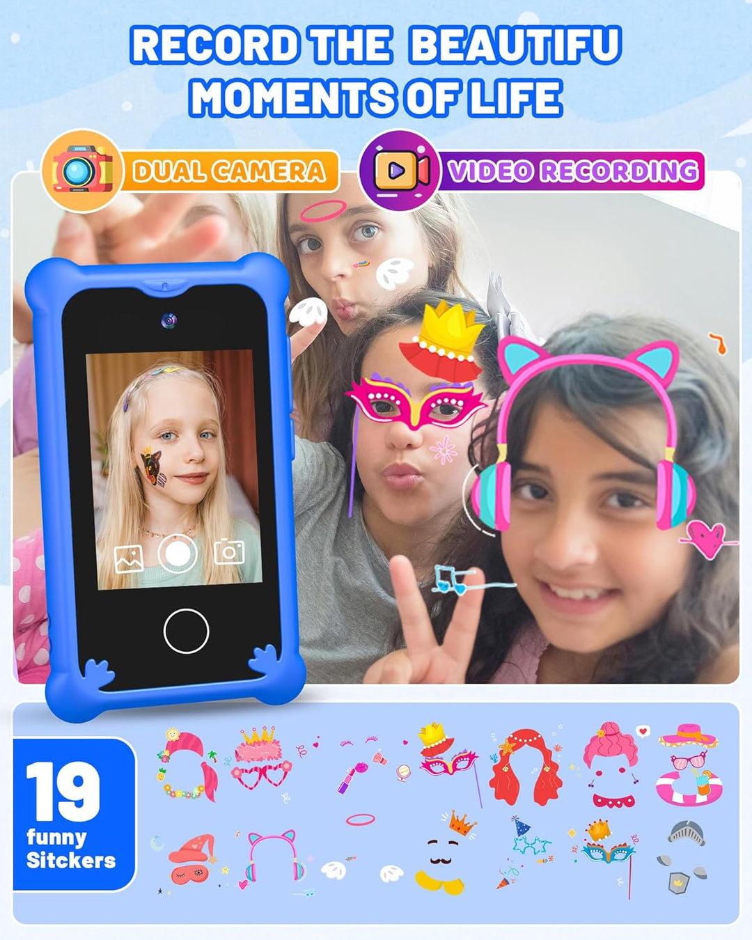 Kinder Handy, Dinosaurier Weihnachten Geburtstag Geschenke für Jungen Alter 3-12, Kinderkamera im Sm