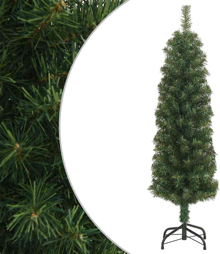 vidaXL Schlanker Künstlicher Weihnachtsbaum mit Ständer Christbaum Tannenbaum Dekobaum Kunstbaum Wei
