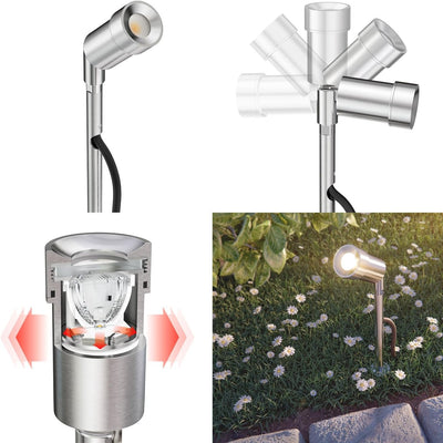 ledscom.de LED Gartenstrahler Spico mit Erdspiess für aussen IP44 je 105lm warm-weiss 9er Set 9er-Se