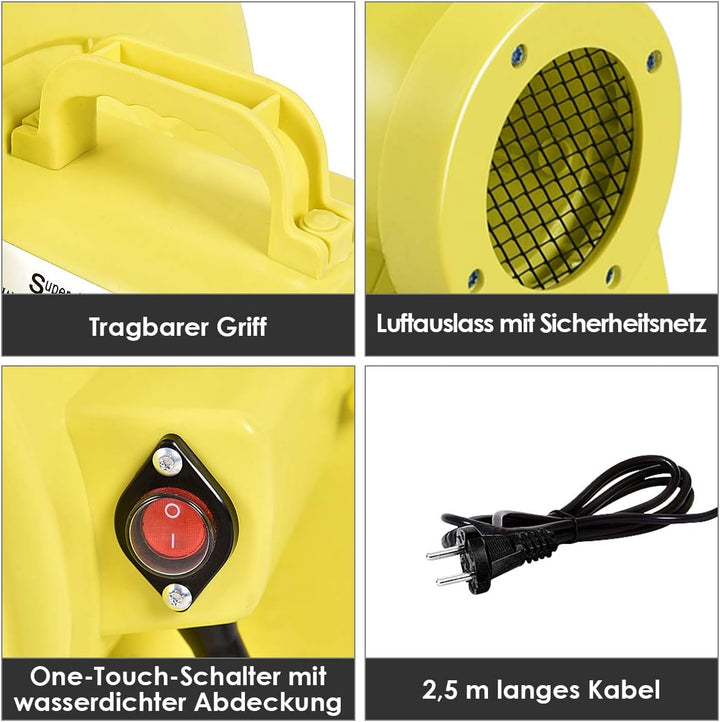 COSTWAY 350W Gebläse Luftpumpe Ventilator Windmaschine Lüfter elektrisch für aufblasbare Spielzeuge
