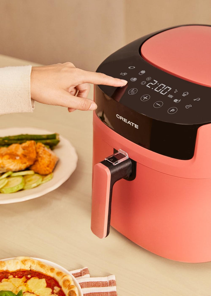 CREATE/FRYER AIR PRO LARGE/Heissluftfritteuse 6.2L Terrakotta/Mit Timer, Monitor LCD, praktisch, ein