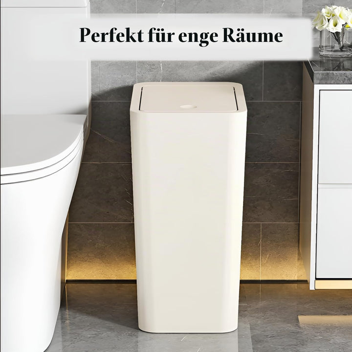 Kongming Mülleimer Bad 3 stück Mülleimer Küche Schmal, Badmülleimer 10L Abfalleimer mit Deckel Geruc
