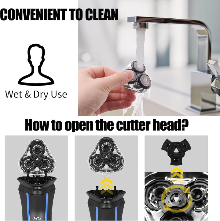 Universal Ersatz Rotierender Rasierkopf Kompatibel mit Remington Rasierer-Serie, für R3, R4, R5, R6,