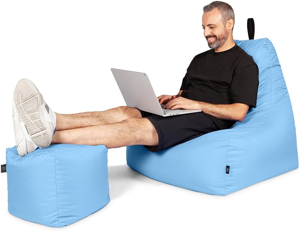 PATCH HOME Sitzsack Sitzkissen Beanbag Premium Lounge Gaming Sessel inkl. Würfel In &amp; Outdoor geeign