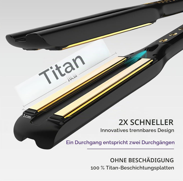 1000W Ionen Glätteisen - janelove Reise Titan-platte Glätteisen mit Silikonbeutel [110V - 240V] - 23