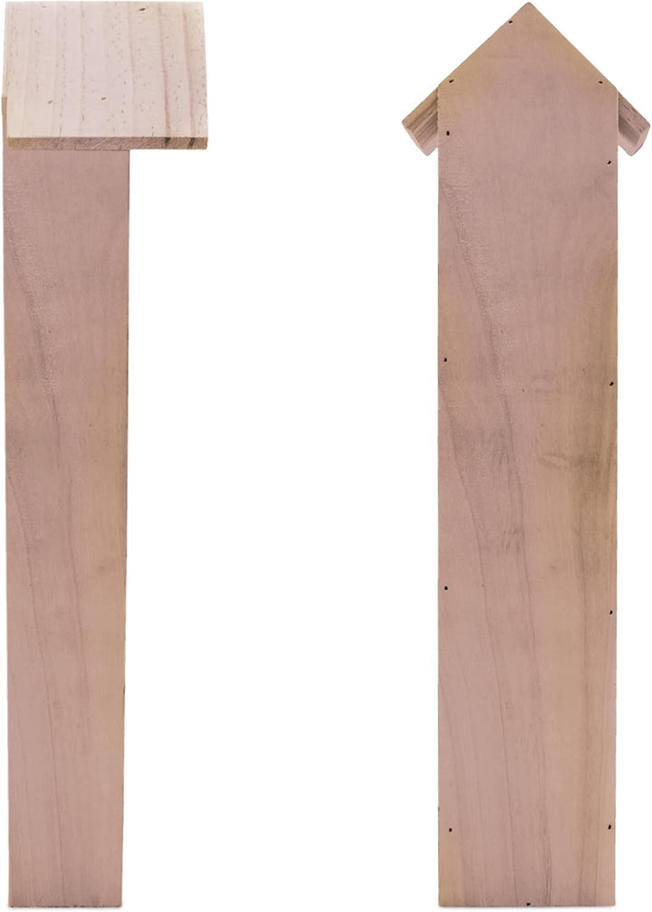 Holz Insektenhotel mit Erdspiess 78 cm - beige - Garten Deko Insektenhaus zum Aufstellen - Bienenhot