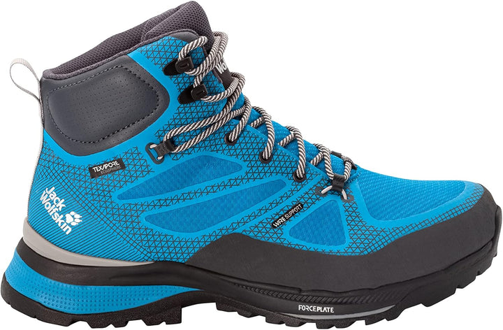 Jack Wolfskin Herren Force Striker Texapore Mid M Walking-Schuh 42.5 EU Blue Lime, 42.5 EU Blue Lime
