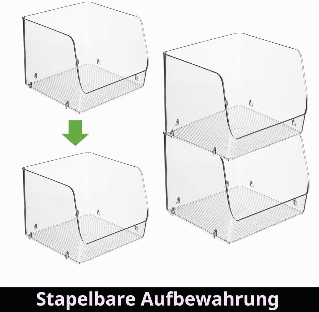 mDesign 8er-Set Aufbewahrungsbox für den Küchenschrank oder die Vorratskammer – stapelbare Küchen Ab