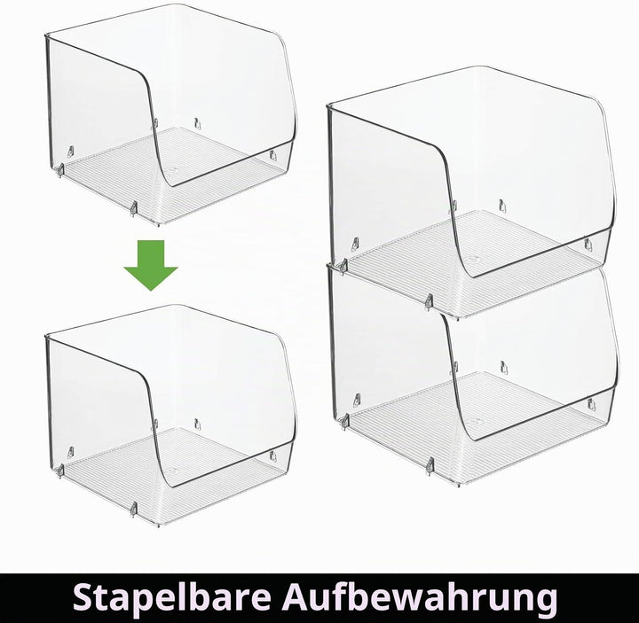 mDesign 8er-Set Aufbewahrungsbox für den Küchenschrank oder die Vorratskammer – stapelbare Küchen Ab