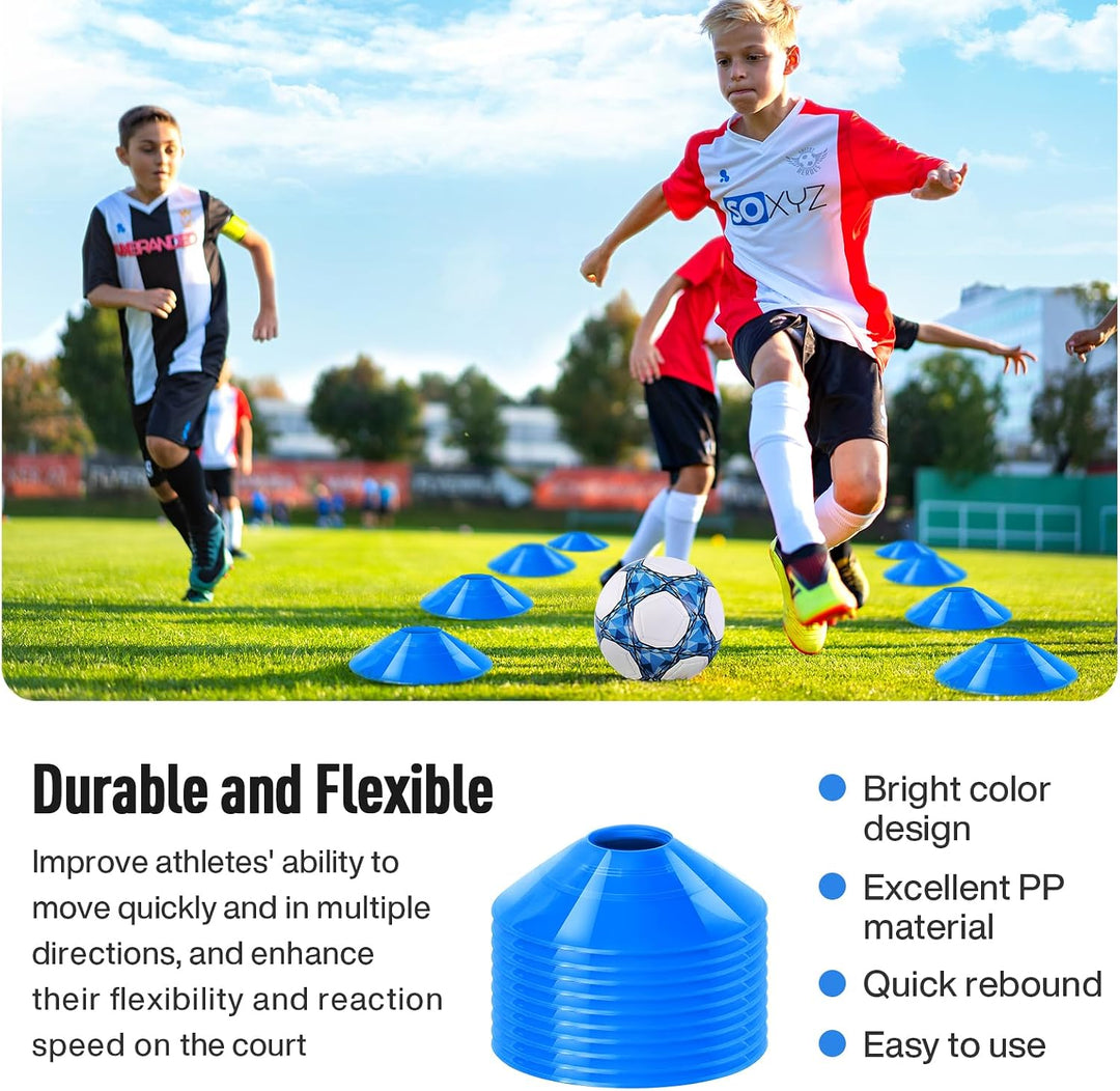 1 oder 2 Fussballtor Kinder mit Tragetasche 10 Fussballkegel, 1.2 x 0.9 m 1PCS Blau, 1PCS Blau