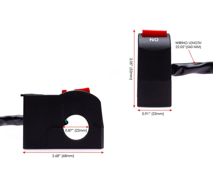 Motorrad Ein-/Aus-Schalter mit USB-Ladeanschluss, Buchse für Handy, Navi, GPS, passend für 22 mm Len