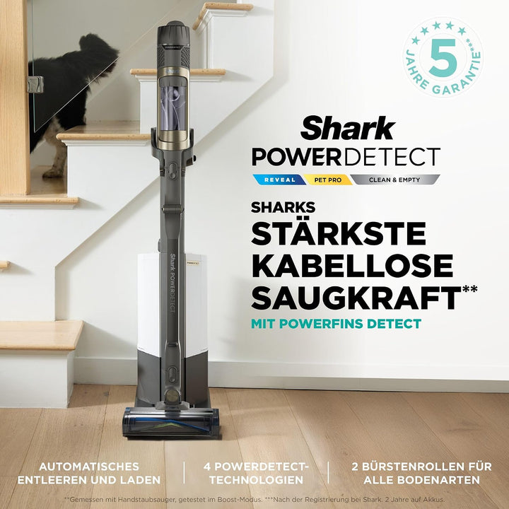 Shark PowerDetect Clean &amp; Empty Akku-Staubsauger, DuoClean Detect, Reverse Clean, 2L-Selbstentleerst