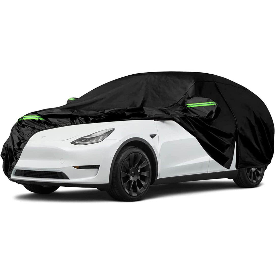 Autoabdeckung Wasserdicht Passend für Tesla Model Y 2020-2024, Atmungsaktiv Vollgarage Autoplane für