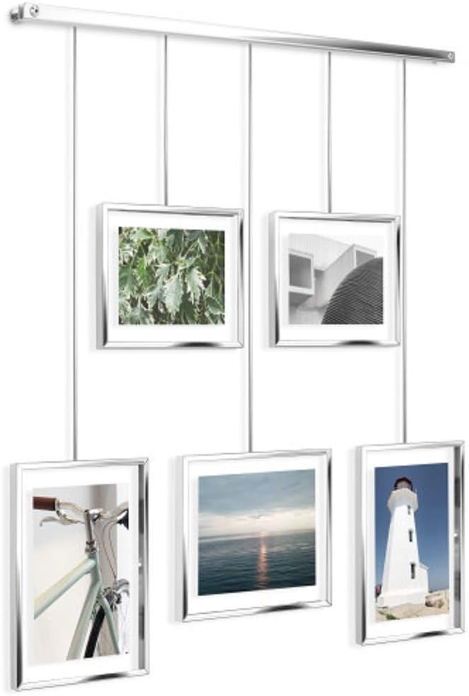 Umbra Exhibit Foto Collage Bilderrahmen – Flexibles Bilderrahmen-Set zur Horizontalen und Diagonalen