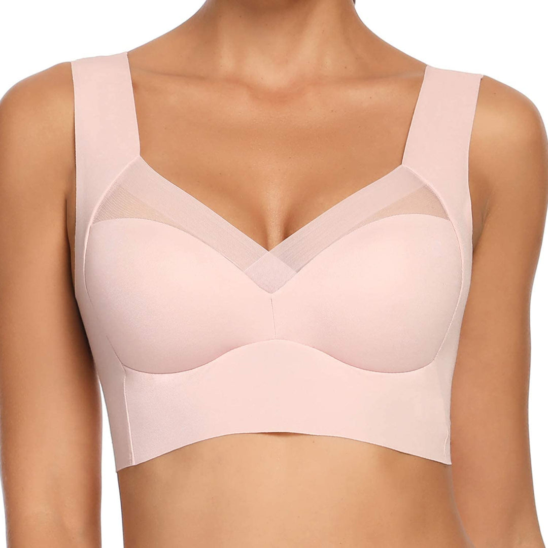 WOWENY BH Damen Ohne Bügel Schlaf Bustier Tops Spitze Bralette Bügelloser Klassischer T Shirt BH Sch