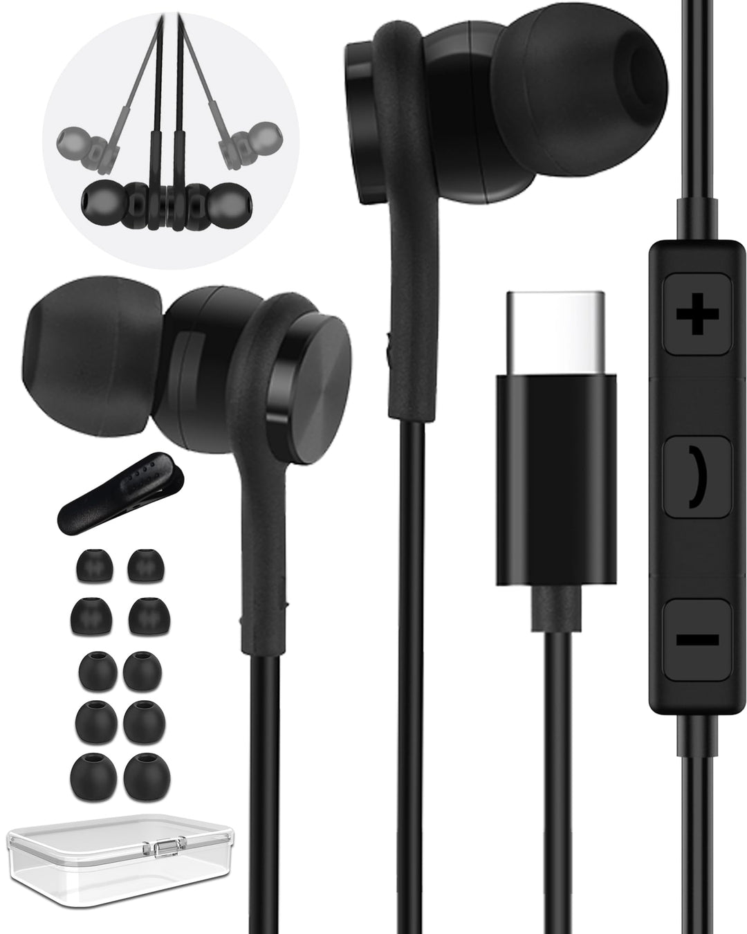 USB C Kopfhörer für Samsung Galaxy S25 S24 S23 S22 Ultra A56 A55 iPhone17 16 15 Pro Max, Magnetic in