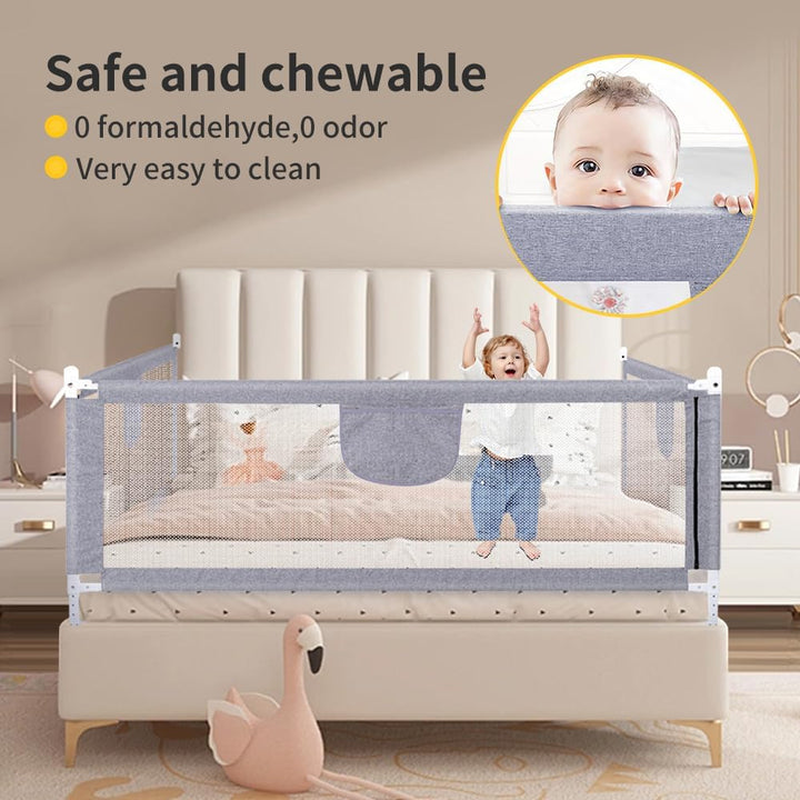 Supfine Tragbares Babybettgitter – Rausfallschutz Bett für Einzel-, Doppel- und Standardmatratzen, 1
