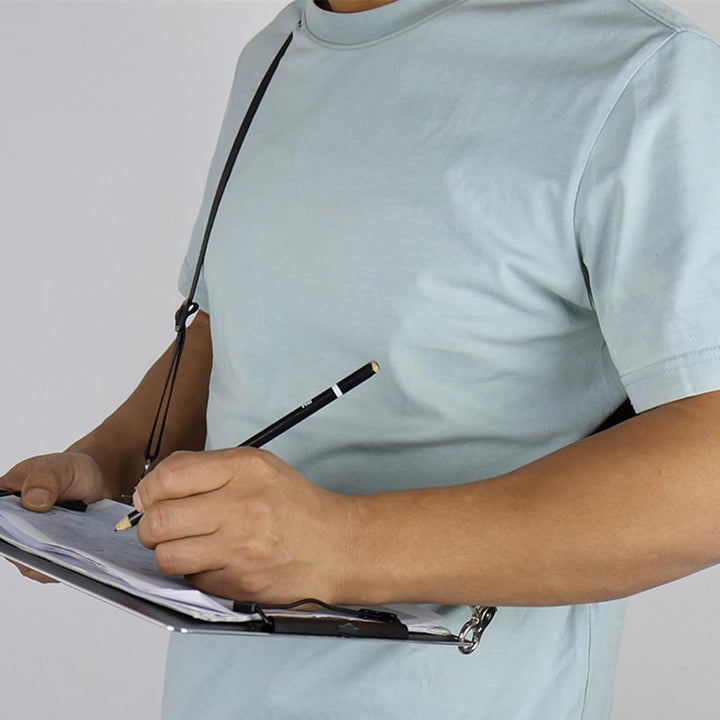 Metall-Klemmbrett, A4 Aluminium-Klemmbrett mit 154 cm verstellbarem Schultergurt, Edelstahl Must-Hav