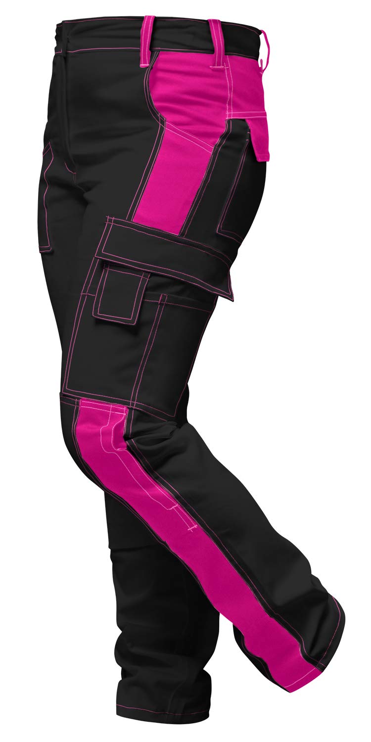 strongAnt Damen Arbeitshose komplett Stretch für Frauen Bundhose mit Kniepolstertaschen Schwarz Grau