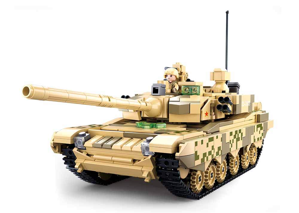 Sluban- Modell Bricks-99A Handbattle Tank 2 in 1 893 Stück, M38-B0790, Mehrfarbig