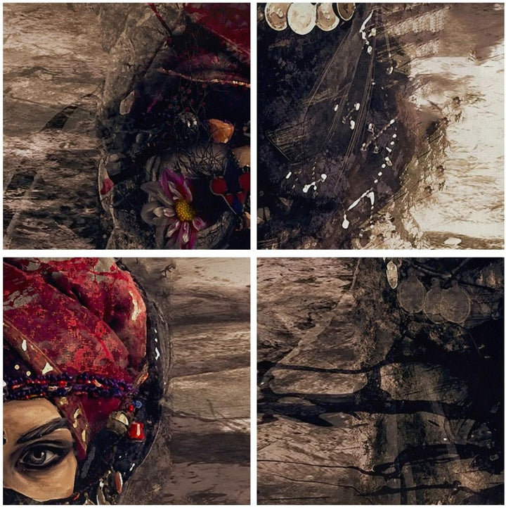 Bilder auf Leinwand Frau Folklore Leinwandbild mit Rahmen 70x50cm Wandbilder Dekoration Wohnzimmer S