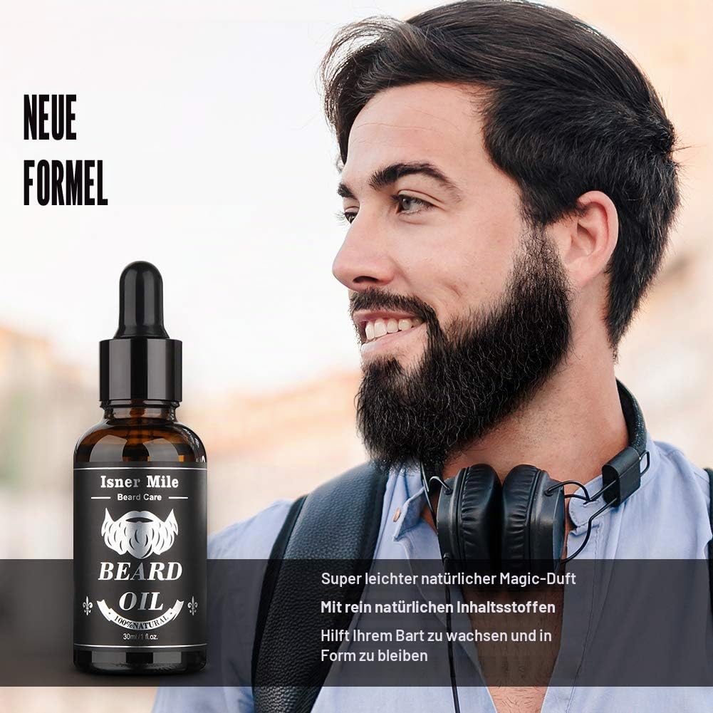 Upgraded 2 Pack Beard Oil Serum Conditioner for Men Beard Mustaches Growth, Soften, Moisturizing & S