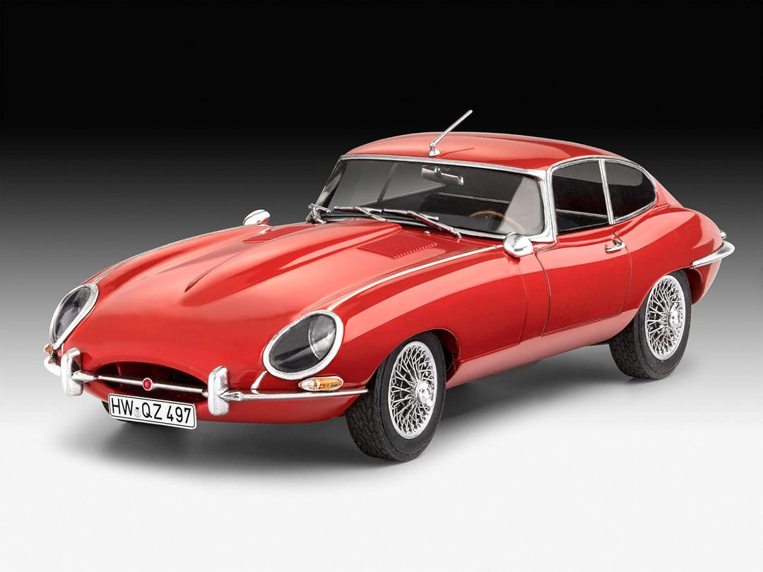 Revell RV07668 7668 Jaguar E-Type (Coupé) originalgetreuer Modellbausatz für Einsteiger, unlackiert