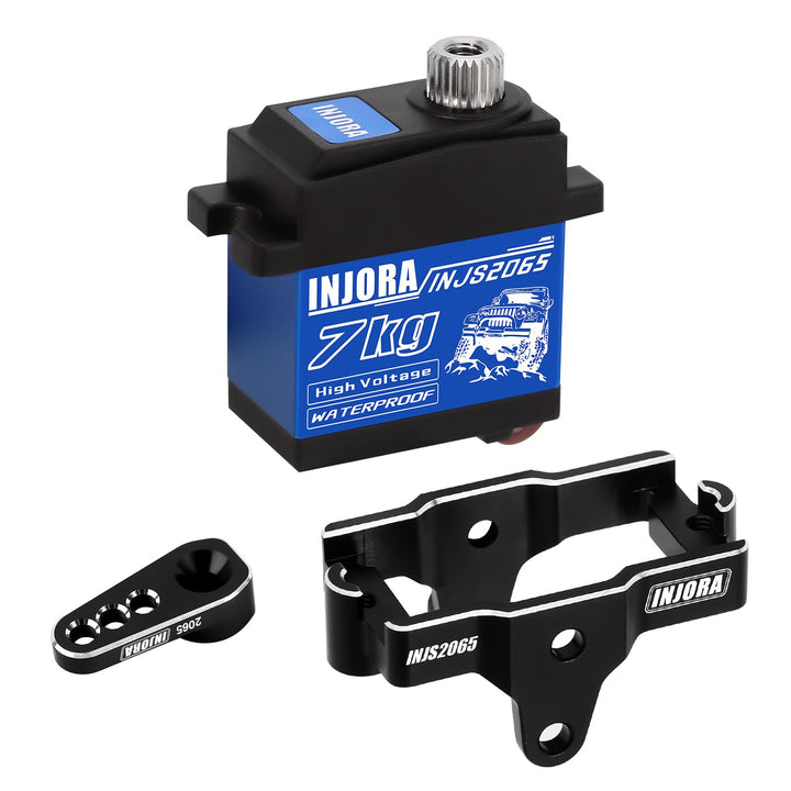 INJORA 7KG Servo INJS2065 mit Halterung und Servohorn für TRX4M 1/18 RC Crawler Upgrade Teile, Wasse