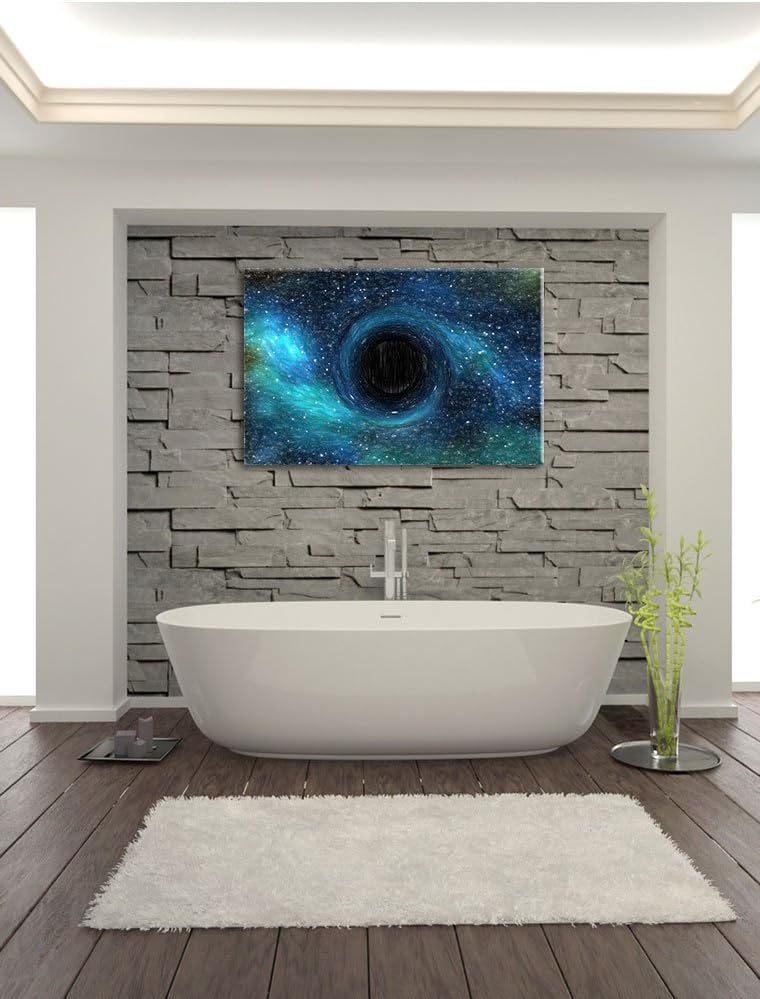 Pixxprint Schwarzes Loch im Weltall als Leinwandbild/Grösse: 100x70 cm/Wandbild/Kunstdruck/fertig be
