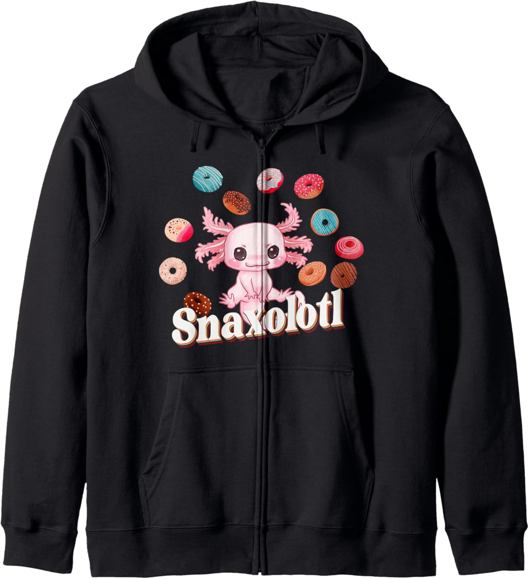 Süsses Axolotl Lover Snaxolotl Kawaii Pastell Goth Donuts Kapuzenjacke