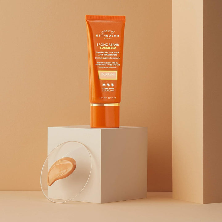 Institut Esthederm Bronz Repair Soin Schützer Teinté Anti-rides Fermeté Soleil Fort 50ml