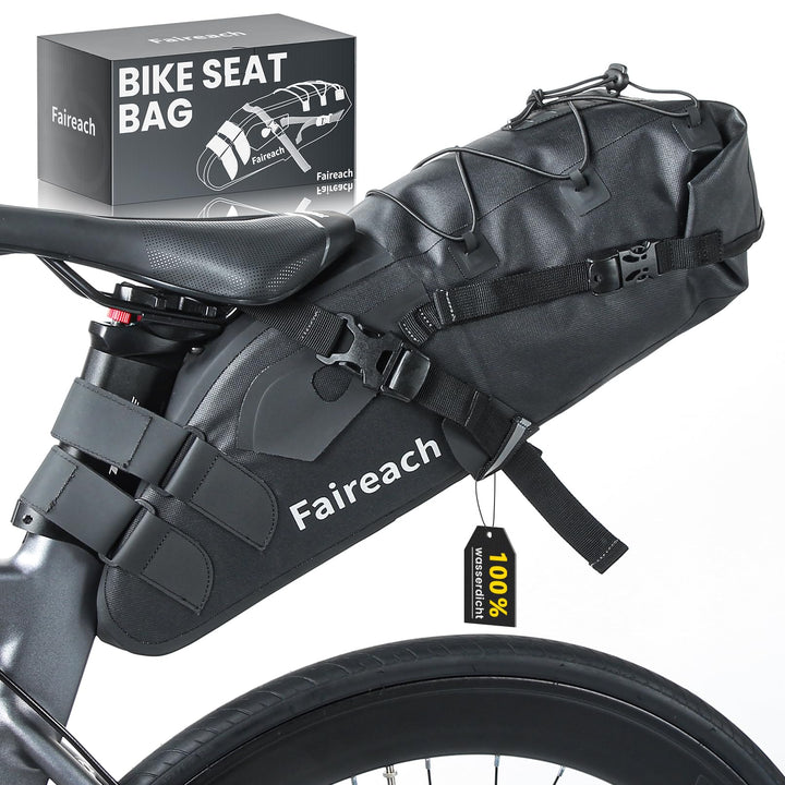 Bikepacking Satteltasche, 10 Liter Aufbewahrungstasche, 100% Wasserdicht Fahrrad Satteltasche aus TP