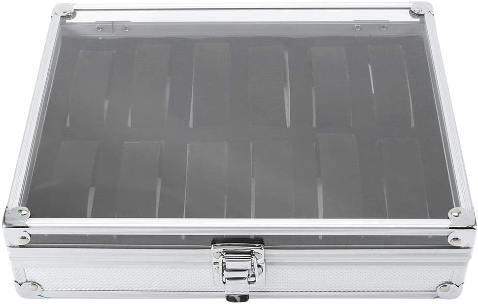Vikye Uhr Aufbewahrungskoffer, Modische Uhrenbox1Pc 6/12 Gitterschlitze Aluminium Rechteck Uhrenschm