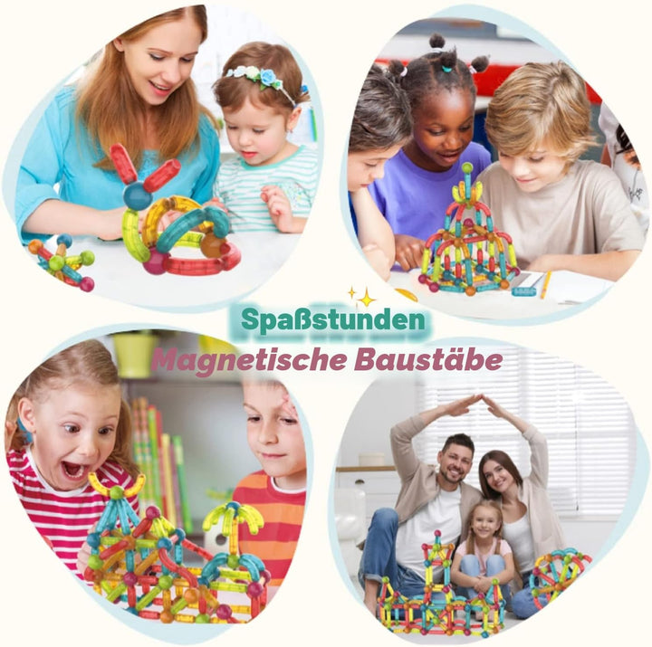 BINZKBB Magnetische Bausteine Konstruktion Bauen Set,Gross 52 Teile Magnete Pädagogisches kreatives